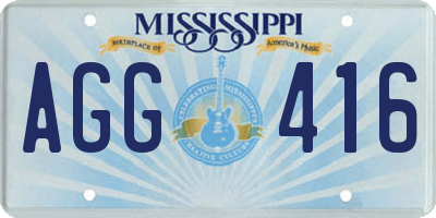 MS license plate AGG416