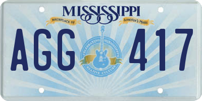 MS license plate AGG417