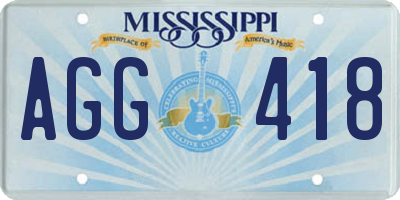 MS license plate AGG418
