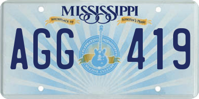 MS license plate AGG419