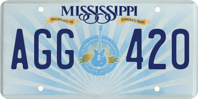 MS license plate AGG420