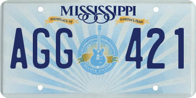 MS license plate AGG421