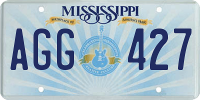 MS license plate AGG427