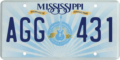 MS license plate AGG431