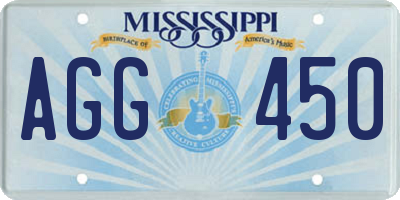 MS license plate AGG450