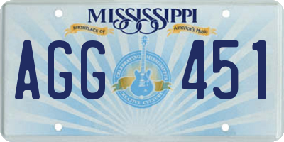 MS license plate AGG451
