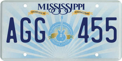 MS license plate AGG455