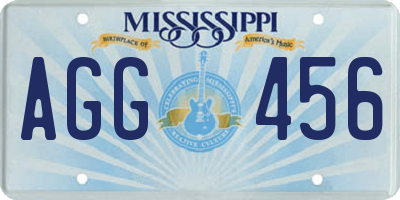 MS license plate AGG456