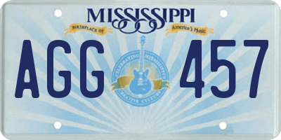 MS license plate AGG457