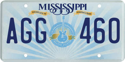 MS license plate AGG460