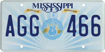 MS license plate AGG466