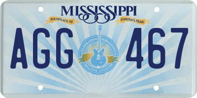 MS license plate AGG467