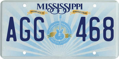 MS license plate AGG468