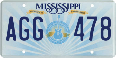 MS license plate AGG478