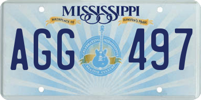 MS license plate AGG497