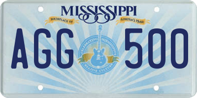 MS license plate AGG500