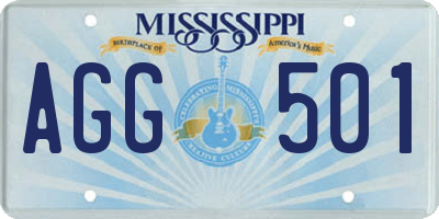 MS license plate AGG501