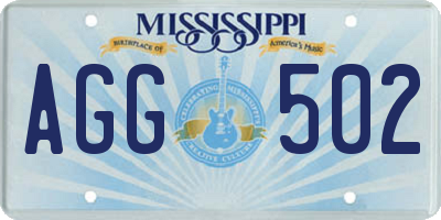 MS license plate AGG502