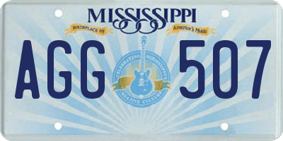 MS license plate AGG507