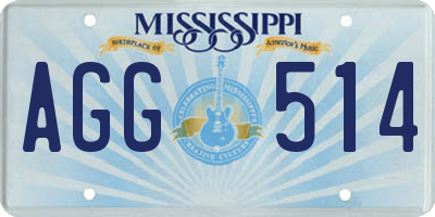MS license plate AGG514