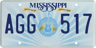 MS license plate AGG517