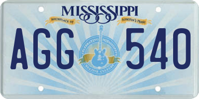 MS license plate AGG540