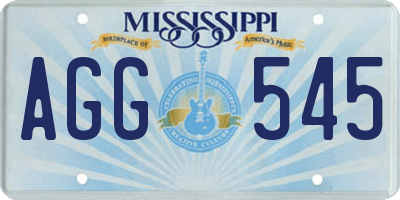 MS license plate AGG545