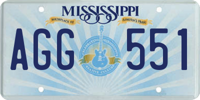 MS license plate AGG551