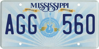 MS license plate AGG560