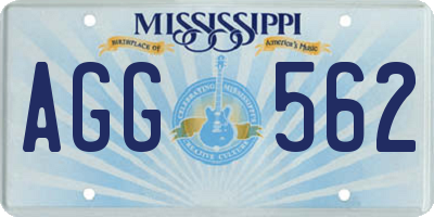MS license plate AGG562
