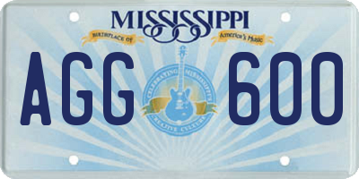 MS license plate AGG600