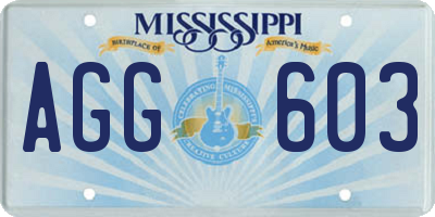 MS license plate AGG603