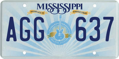 MS license plate AGG637