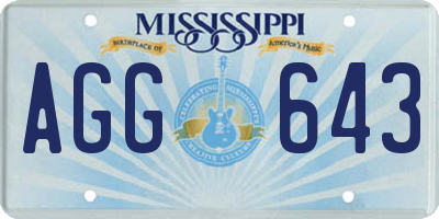 MS license plate AGG643