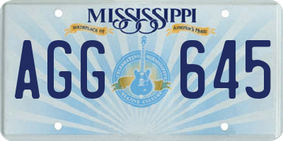MS license plate AGG645