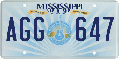 MS license plate AGG647