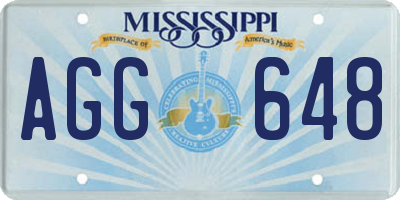 MS license plate AGG648