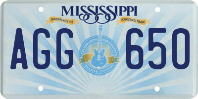 MS license plate AGG650