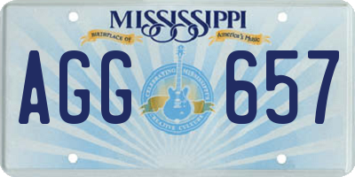 MS license plate AGG657
