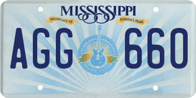 MS license plate AGG660