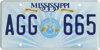 MS license plate AGG665