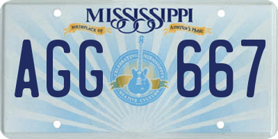 MS license plate AGG667