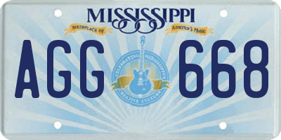 MS license plate AGG668