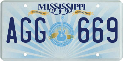 MS license plate AGG669