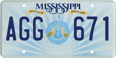 MS license plate AGG671