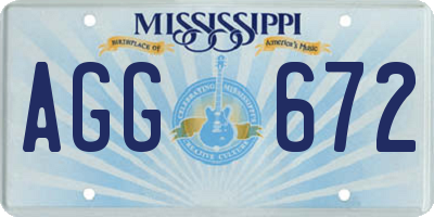MS license plate AGG672