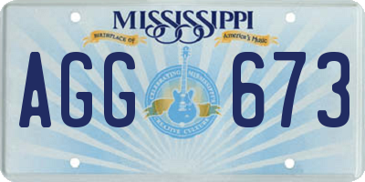 MS license plate AGG673