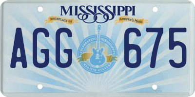 MS license plate AGG675