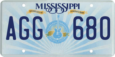 MS license plate AGG680