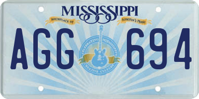 MS license plate AGG694